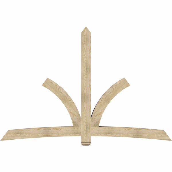 Ekena Millwork Davenport Rough Sawn Timber Gable Bracket, Douglas Fir, 108"W x 72"H x 6"D x 6"F, 16/12 Pitch GBW108X72X0606DAV00RDF - main